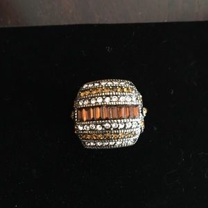 Heidi Daus size 5 topaz- colored crystal ring
